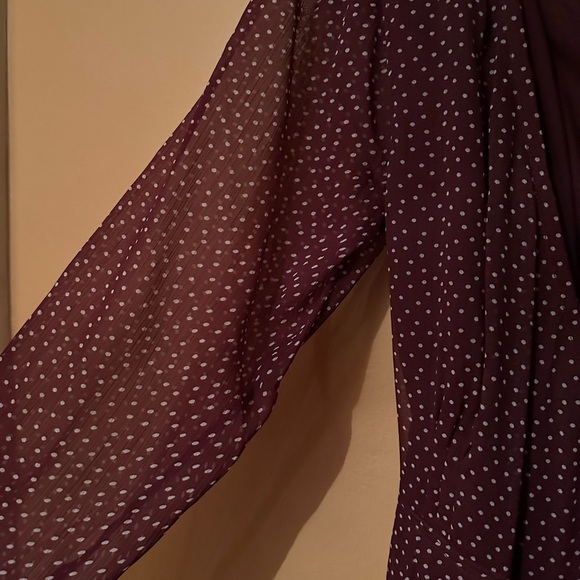Abercrombie & Fitch Maroon Polka Dot Long Sleeve Dress - NWT
size: small - Picture 6 of 6